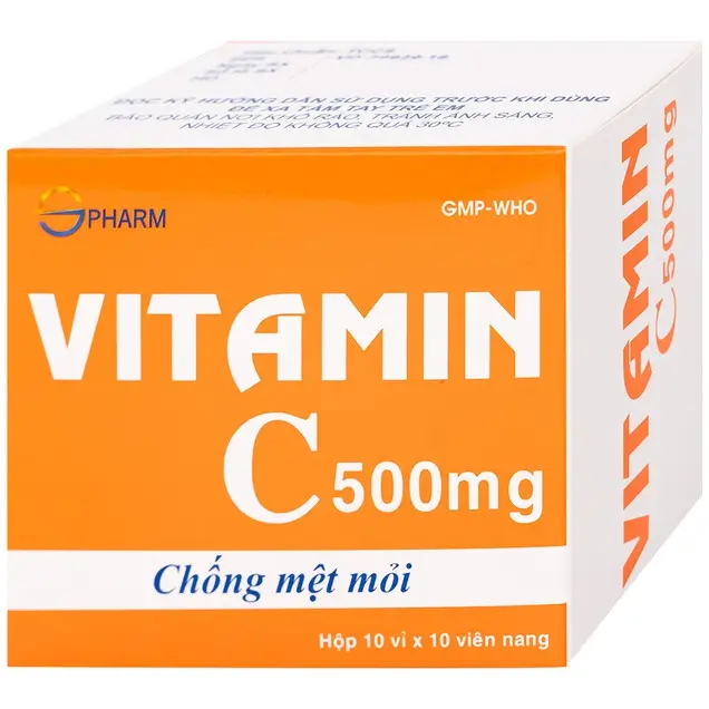Thuốc Vitamin C 500mg SPHARM phòng và trị thiếu vitamin C (10 vỉ x 10 viên)